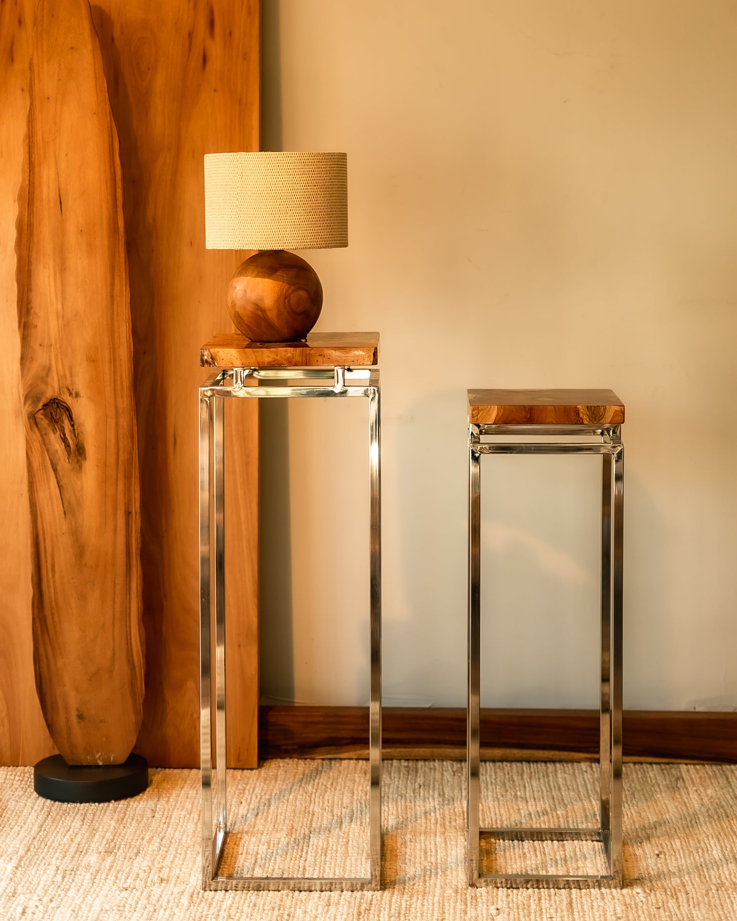 Mesa de apoyo Resina Pedestal (set de 2 piezas)