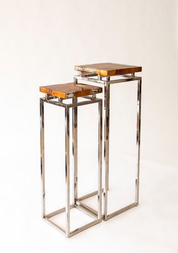 Mesa de apoyo Resina Pedestal (set de 2 piezas)