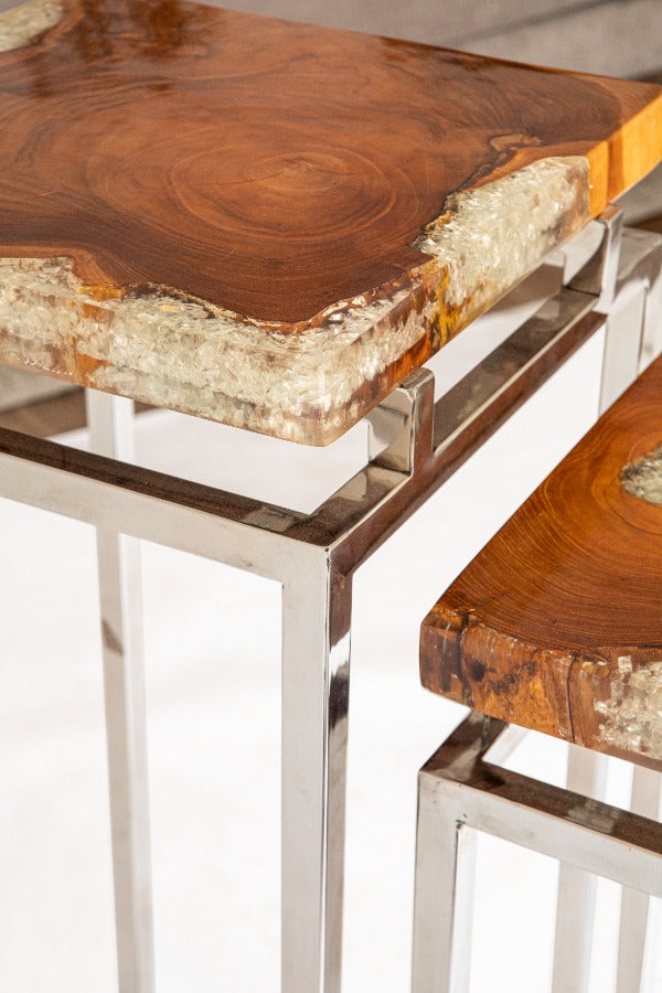 Mesa de apoyo Resina Pedestal (set de 2 piezas)