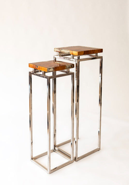 Mesa de apoyo Resina Pedestal (set de 2 piezas)